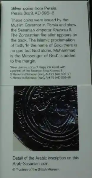 Silver coins from Persia